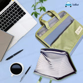 File Folder with Handle and Zipper Lock – A4 Size Folders for Documents, Documents File, Office Documents Certificates Holder with 12 Pockets (Green)